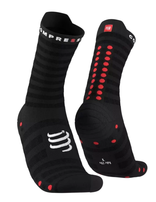 COMPRESSPORT PRO RACING SOCKS V4.0 ULTRALIGHT RUN HIGH - BLACK/RED